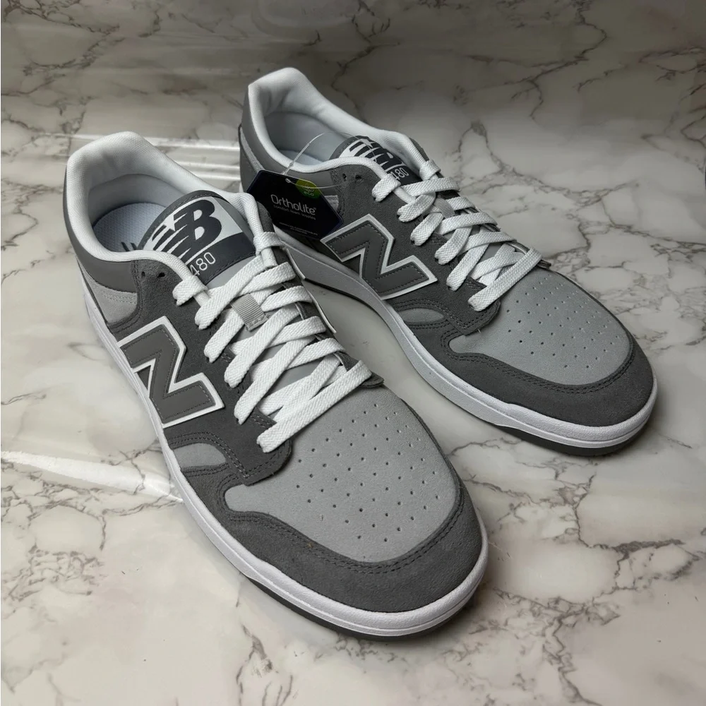 Unisex New Balance 480 Grey Grey BB480LEC Men's US Size 12 / Women's 13,5 - Picture 3 of 11